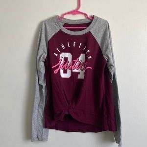 Justice Active girls’ size 12 long sleeve shirt
